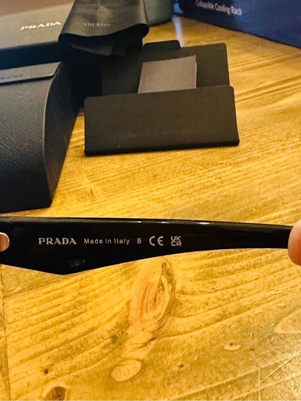 Prada Black Oversized Rectangular Sunglasses